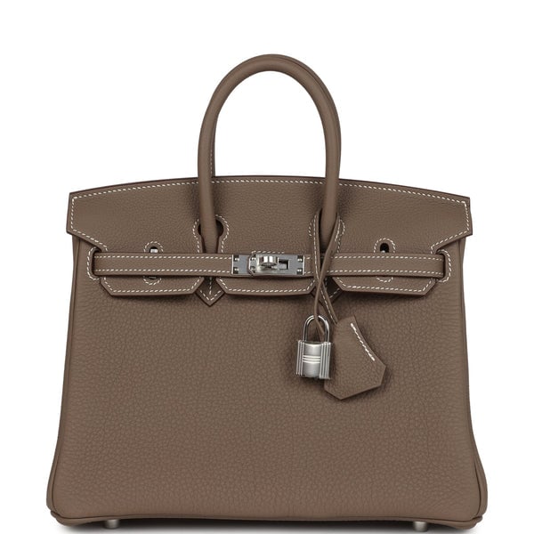 Hermes Hermes Birkin 25 Etoupe Togo Palladium Hardware