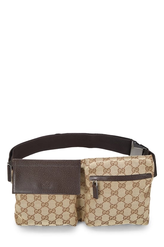 Original GG Canvas Double Pocket Waist Pouch
