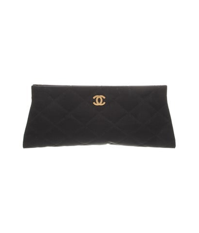 Chanel Satin Cc Frame Clutch