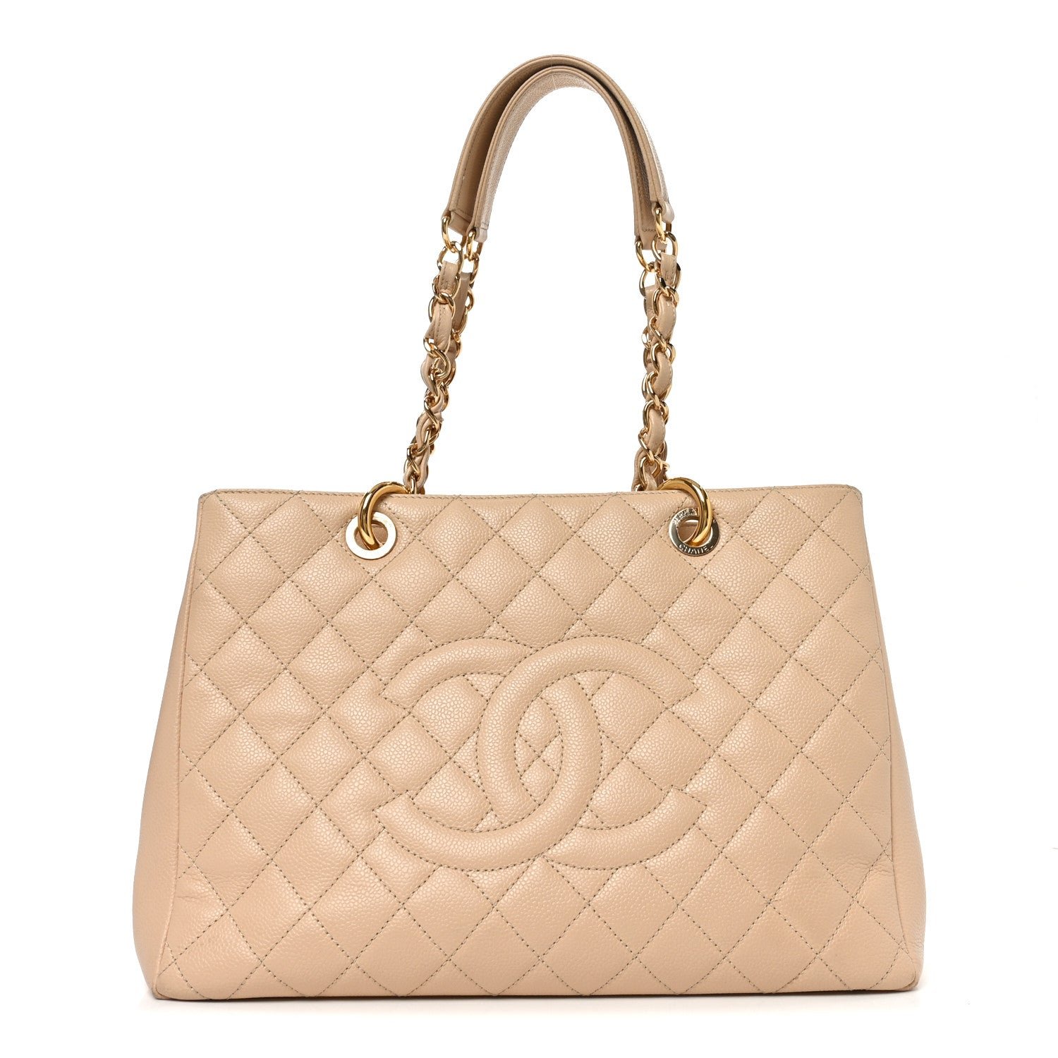 Chanel Caviar Quilted Grand Shopping Tote GST Beige Clair
