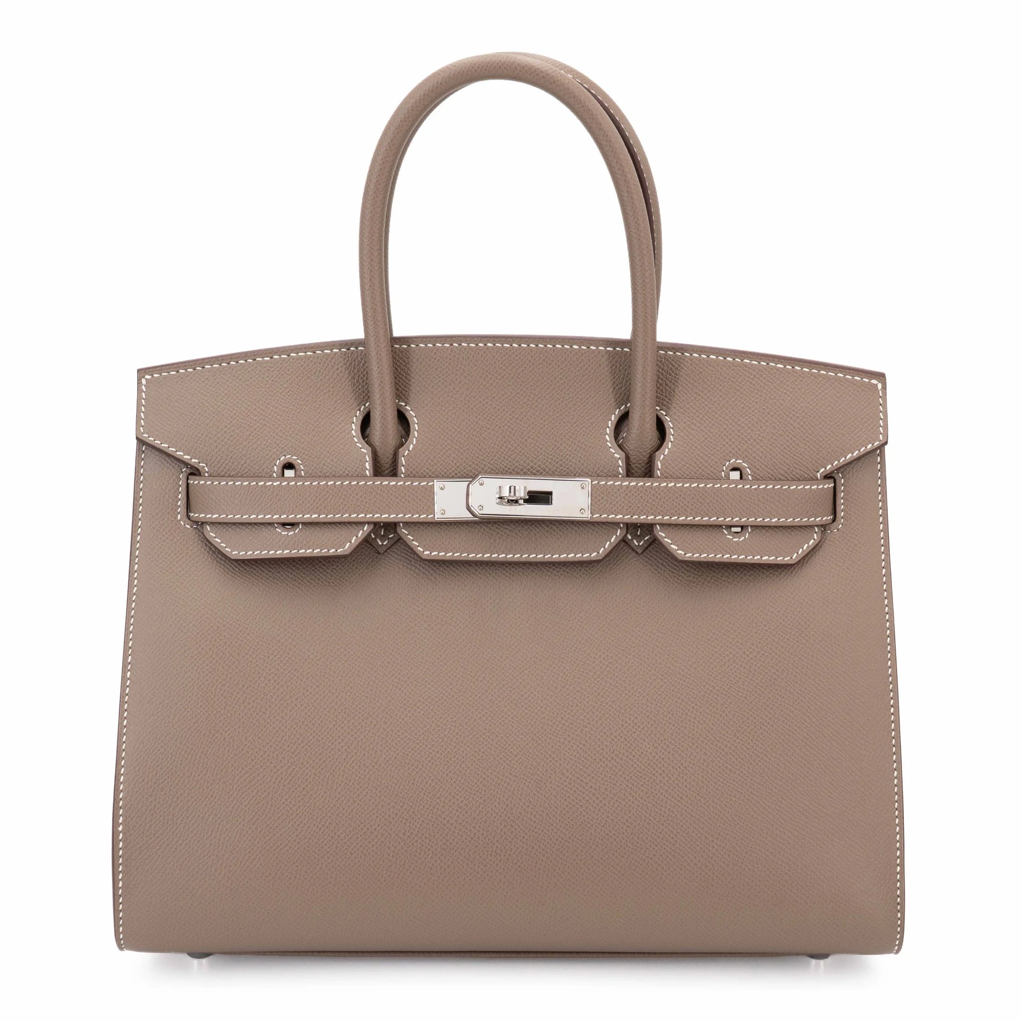 Excellent ( Rank SA ) HERMÈS Birkin 30 Sellier Etoupe (18) Epsom Palladium hardware Z (2021)