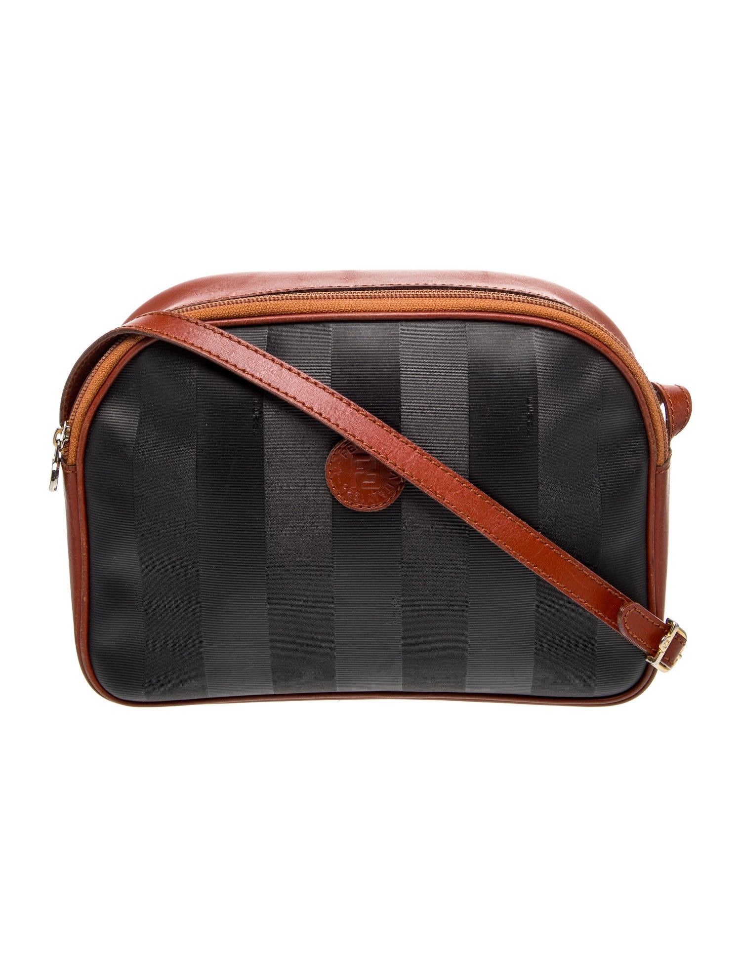 Fendi Pequin Crossbody Bag Vintage