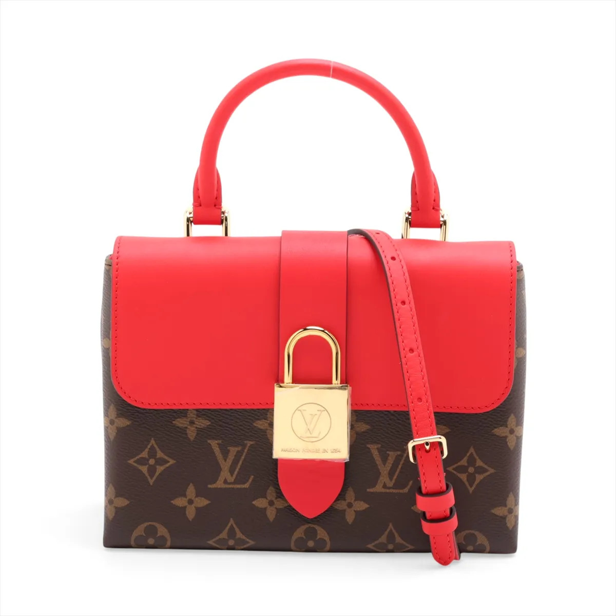 Louis Vuitton Monogram Rocky BB M44322 Brown x red There was an RFID response