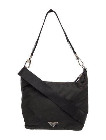Prada Enameled Metal Triangle Crossbody Bag