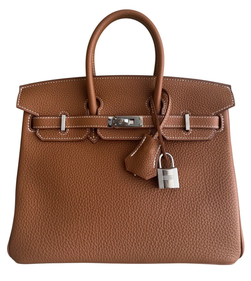 Gold Togo Birkin 25 Palladium Hardware, 2022