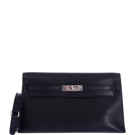 Hermes Hermès Kelly Élan Noir Chèvre Mysore Palladium Hardware