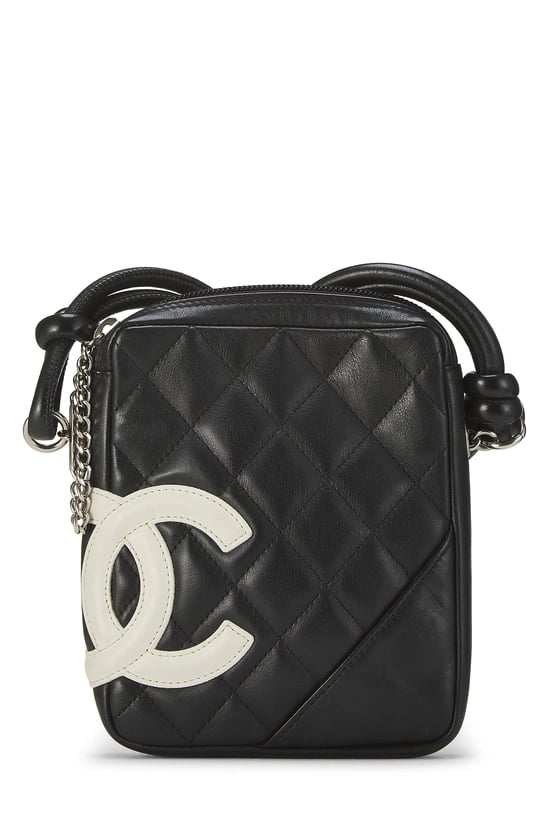 Black Quilted Calfskin Cambon Shoulder Bag Mini