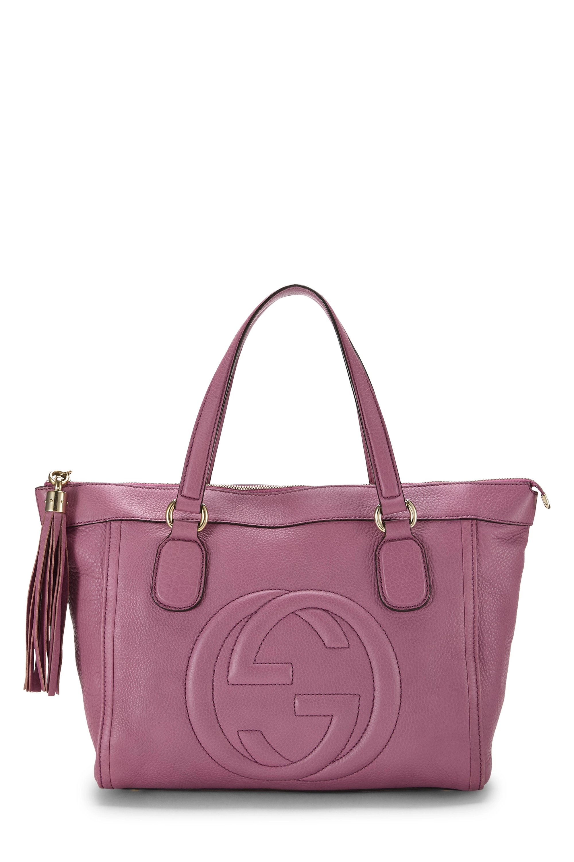 Pink Leather Soho Zip Tote