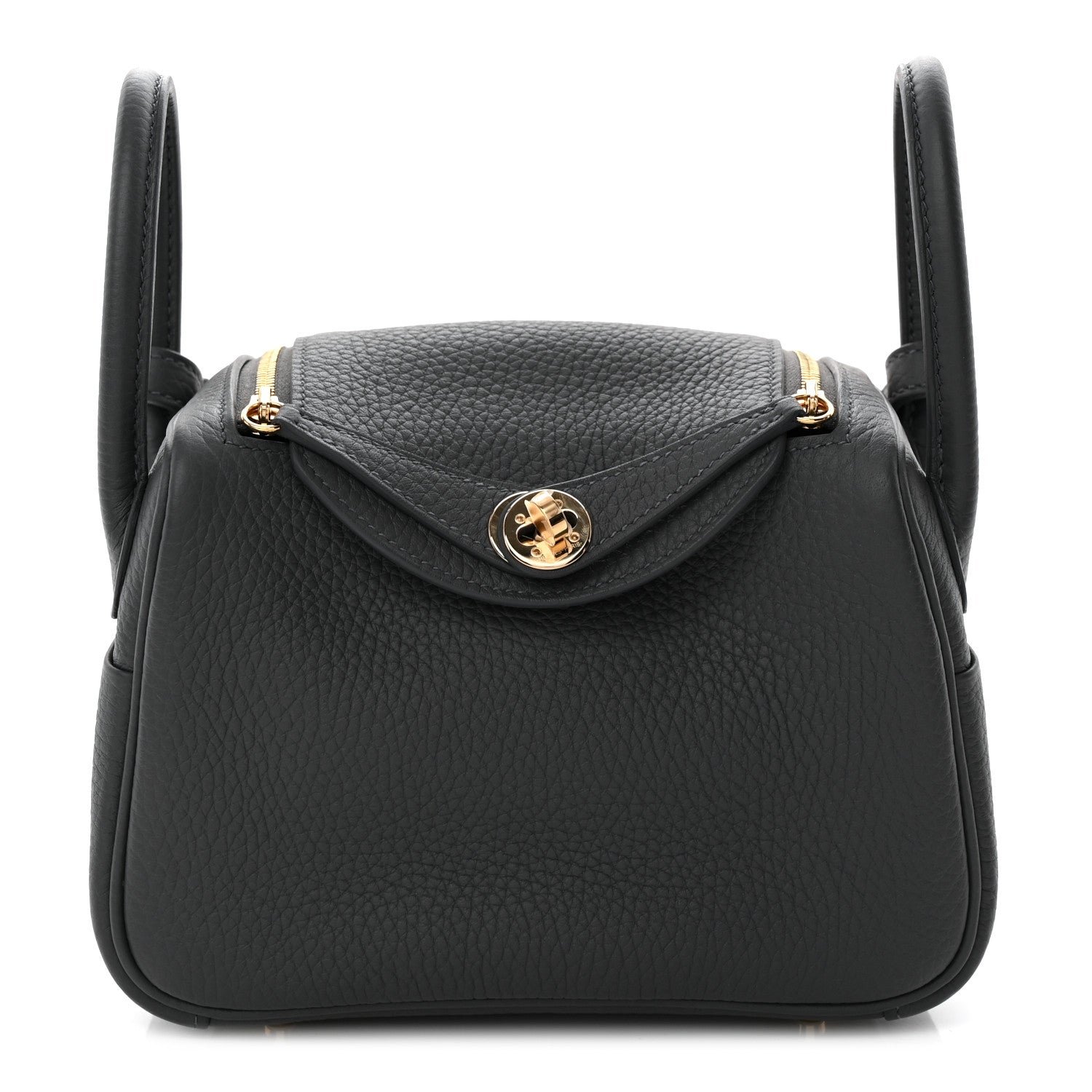 Hermes Taurillon Clemence Mini Lindy 20 Gris Misty