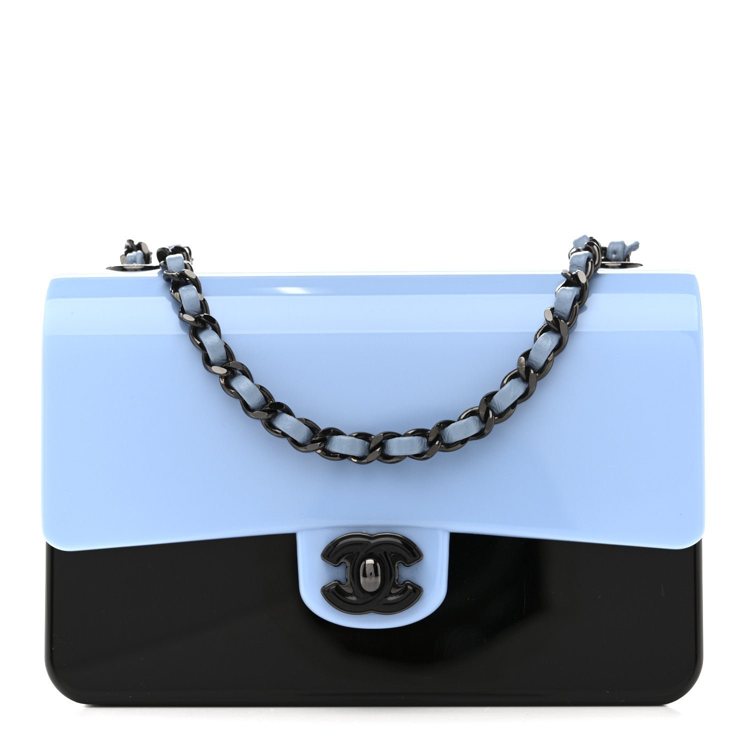 Chanel Plexiglass Plexi Coco Bag Black Blue