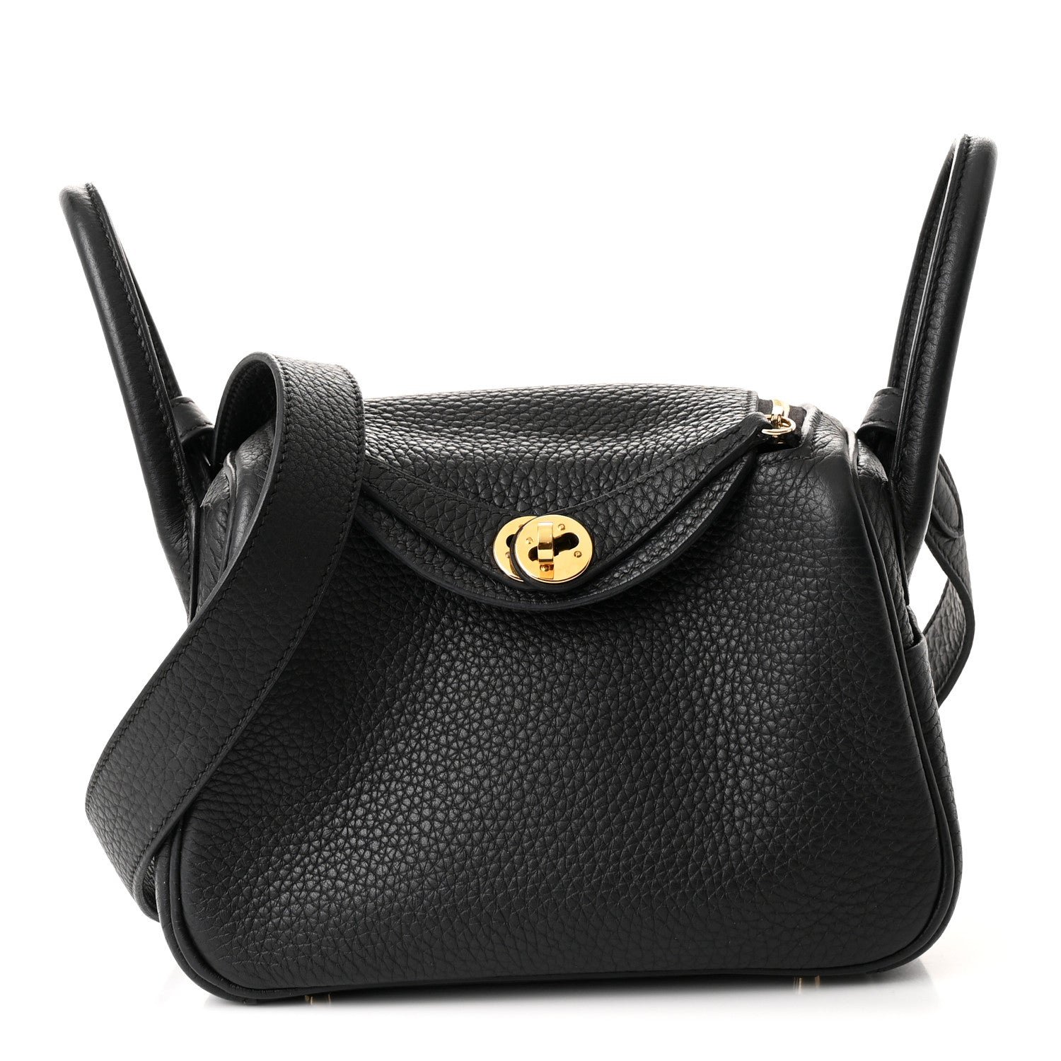 Hermes Taurillon Clemence Mini Lindy 20 Black