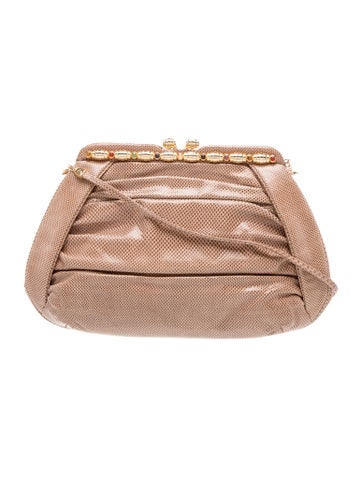 Embossed Leather Evening Bag