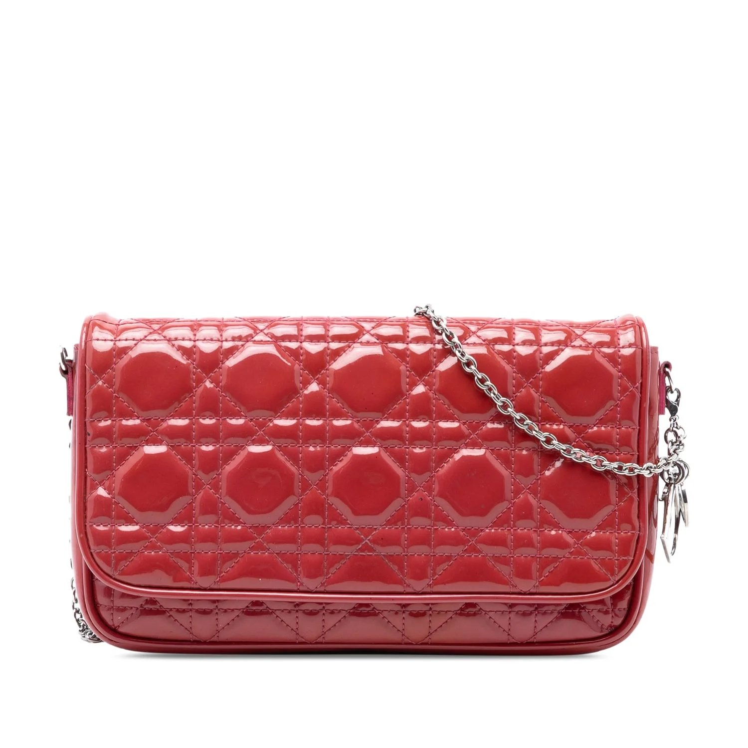 Patent Leather Cannage Lady Dior Wallet On Chain