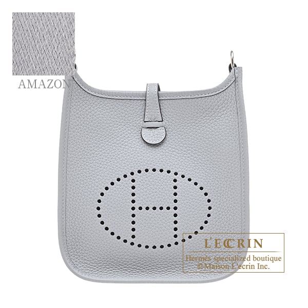 Hermes Evelyne Amazon bag TPM Gris pantin Clemence leather Silver hardware Bandouliere 111cm