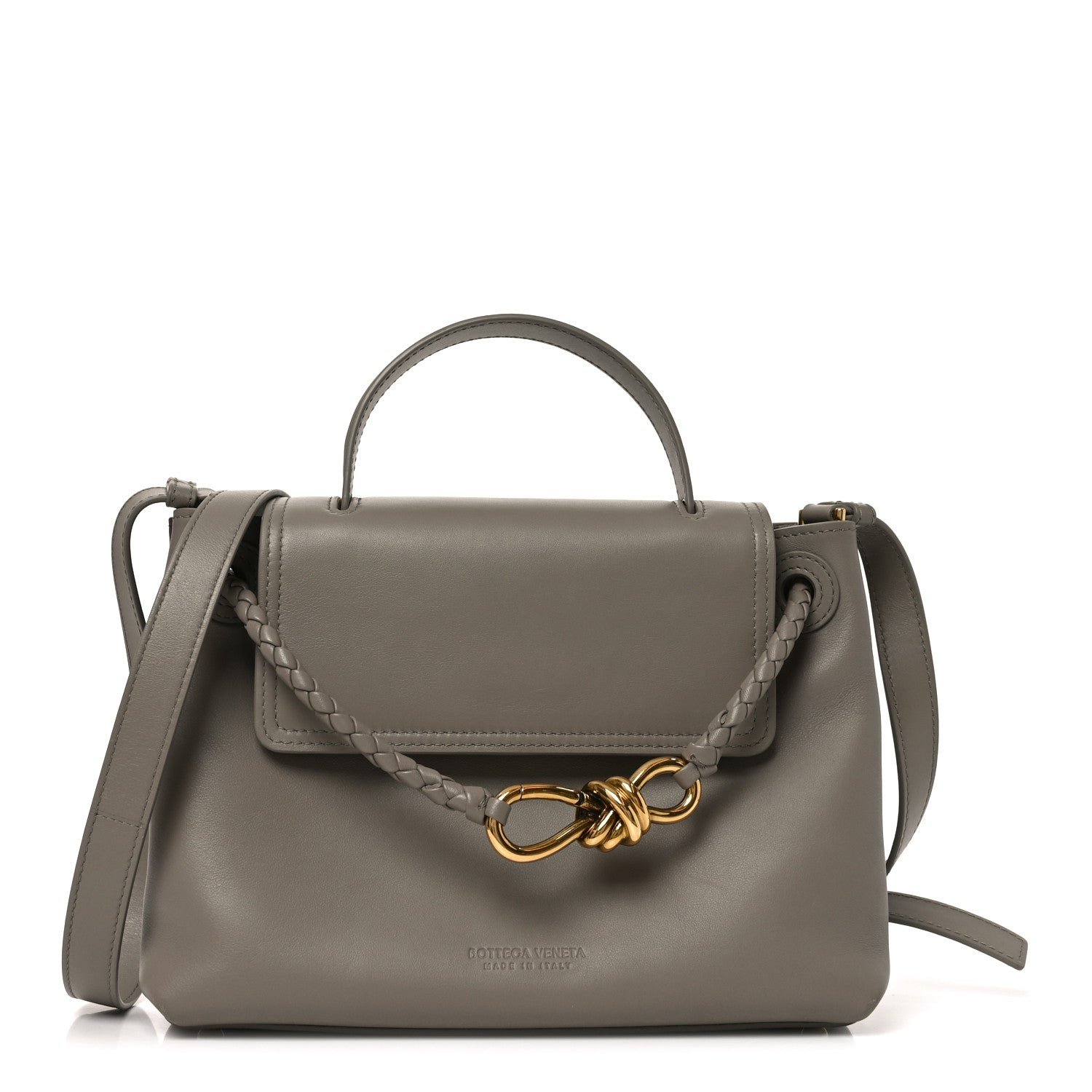 Bottega Veneta Silky Calfskin Small Ciao Ciao Limestone