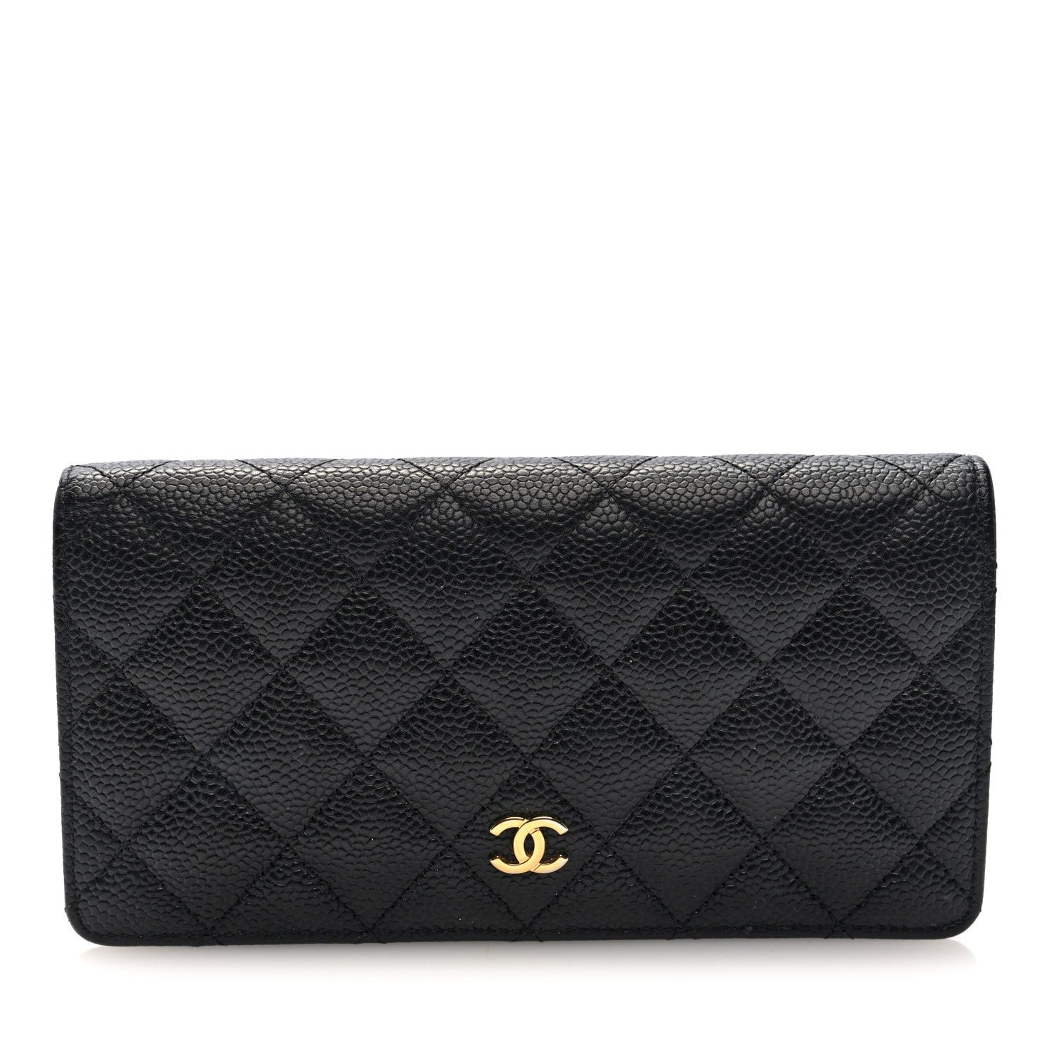 Chanel Caviar Quilted Yen Wallet Black