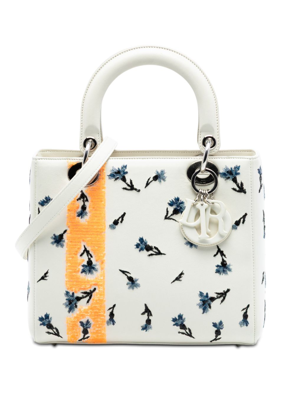 2015 Medium Lambskin Floral Sequin Lady Dior satchel