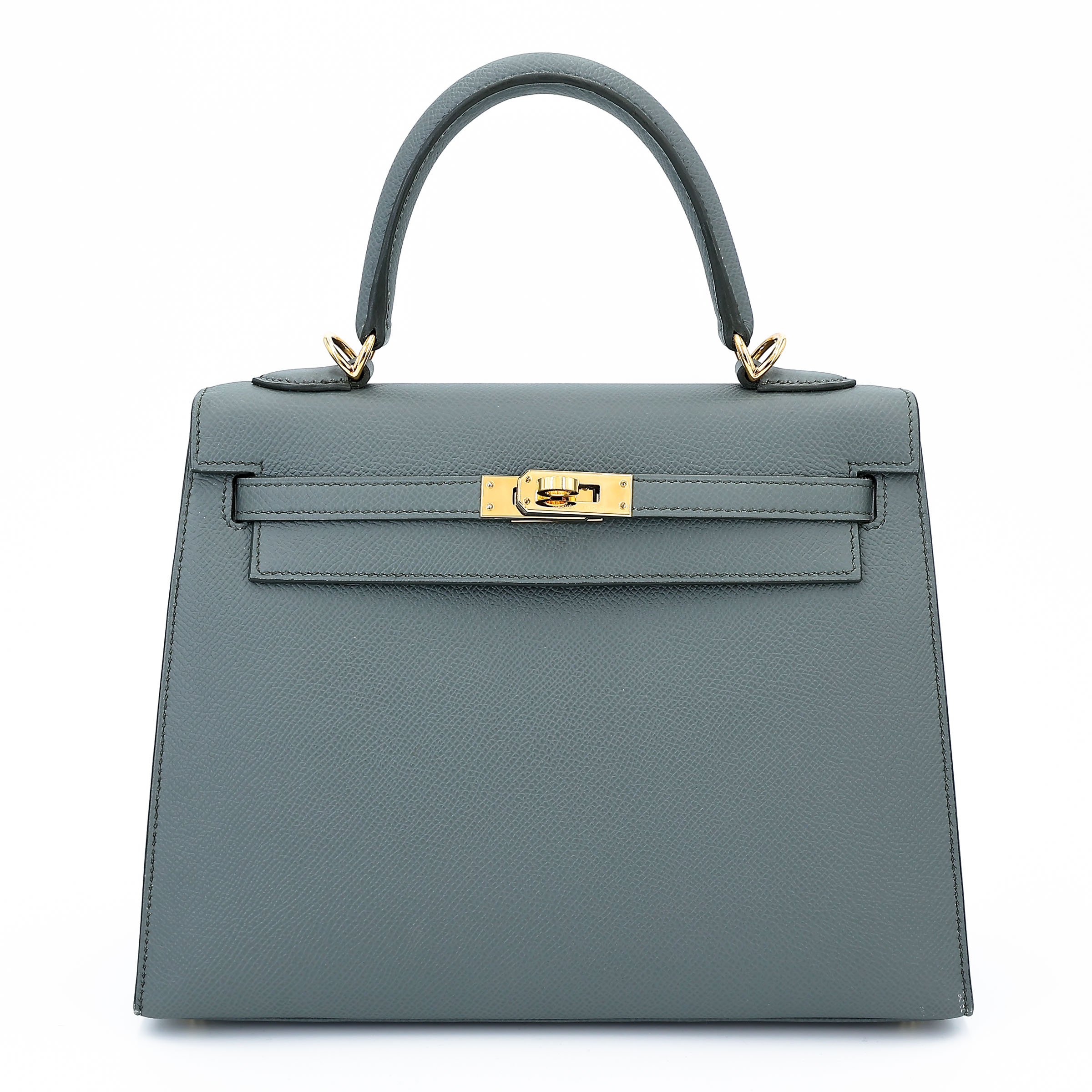 Hermes Excellent ( Rank SA ) HERMÈS Kelly 25 Sellier Vert Amande (63) Epsom Gold hardware Y (2020)