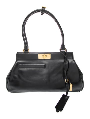City Calf Leather Shoulder Bag Medium
