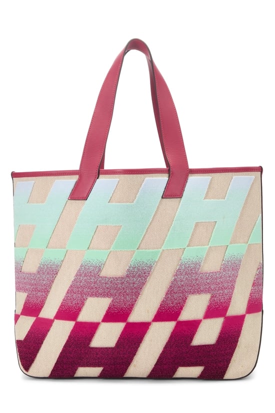 Multicolor Canvas Cabas H en Biais Tote 40