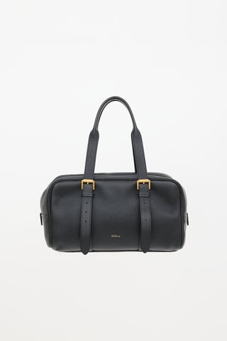 Grained Leather Boston Bag