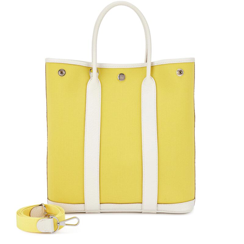 Hermes Lime Toile and White Negonda Garden File Palladium Hardware, 2020