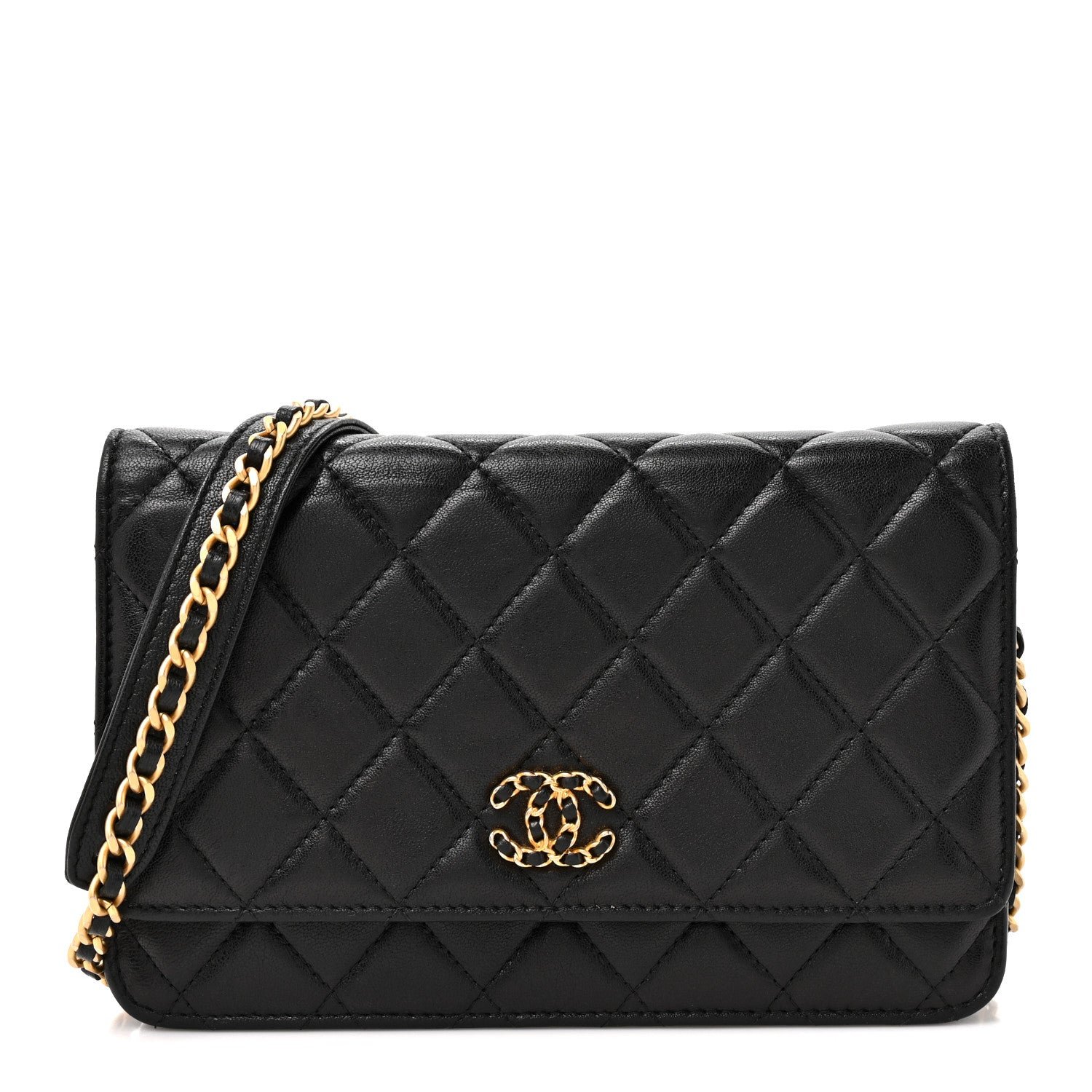 Chanel Lambskin Quilted Infinity Wallet On Chain WOC Black