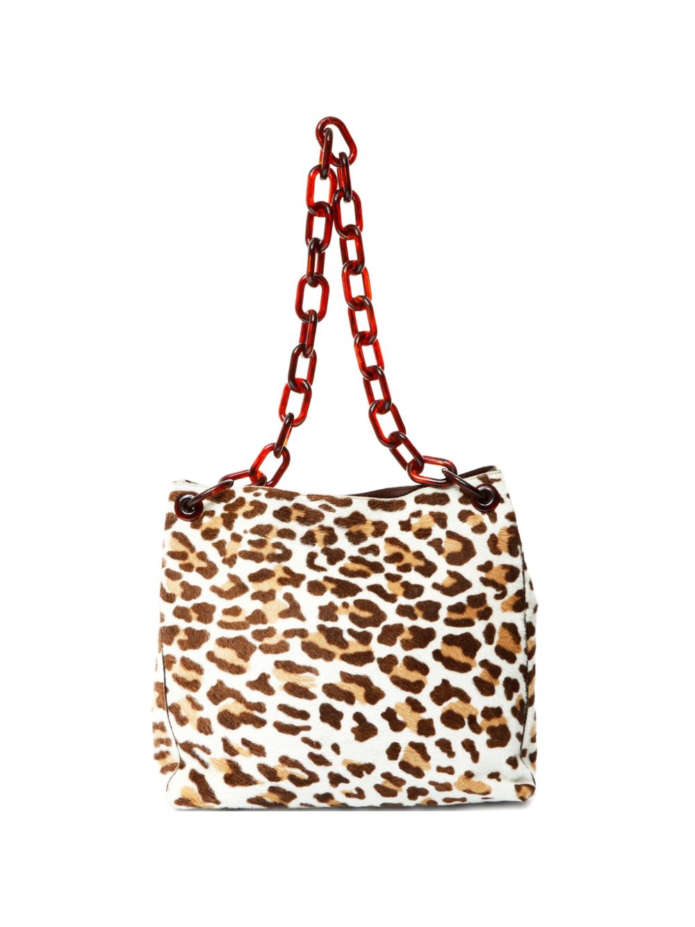 2000s leopard-pattern calf hair shoulder bag