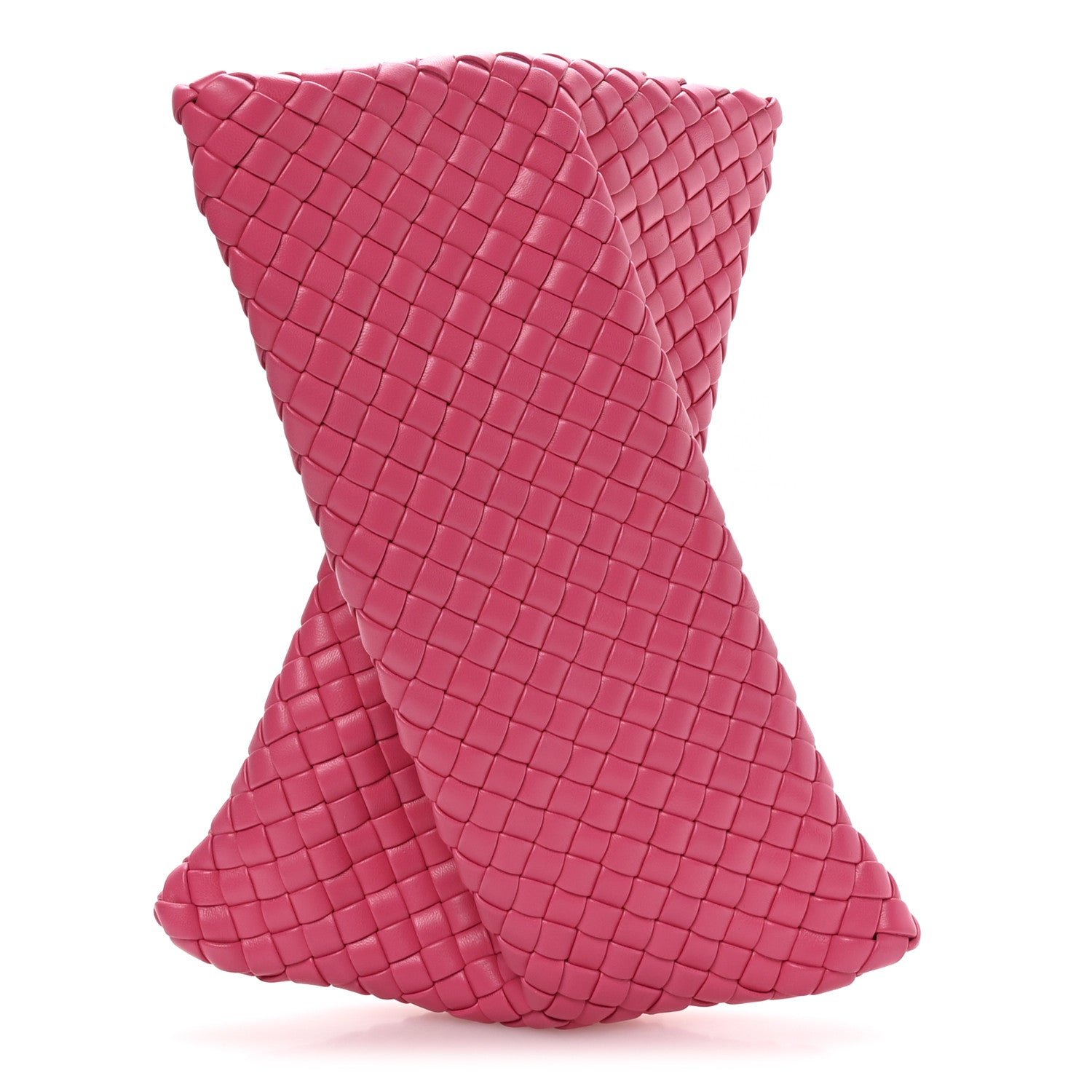 Bottega Veneta Nappa Intrecciato Crisscross Clutch Rosa Shock