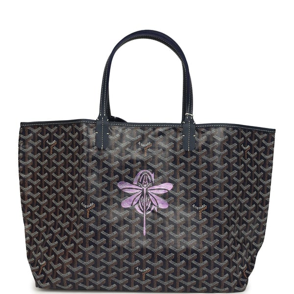Goyard Goyard Goyardine Navy Saint Louis PM Tote Bag Palladium Hardware