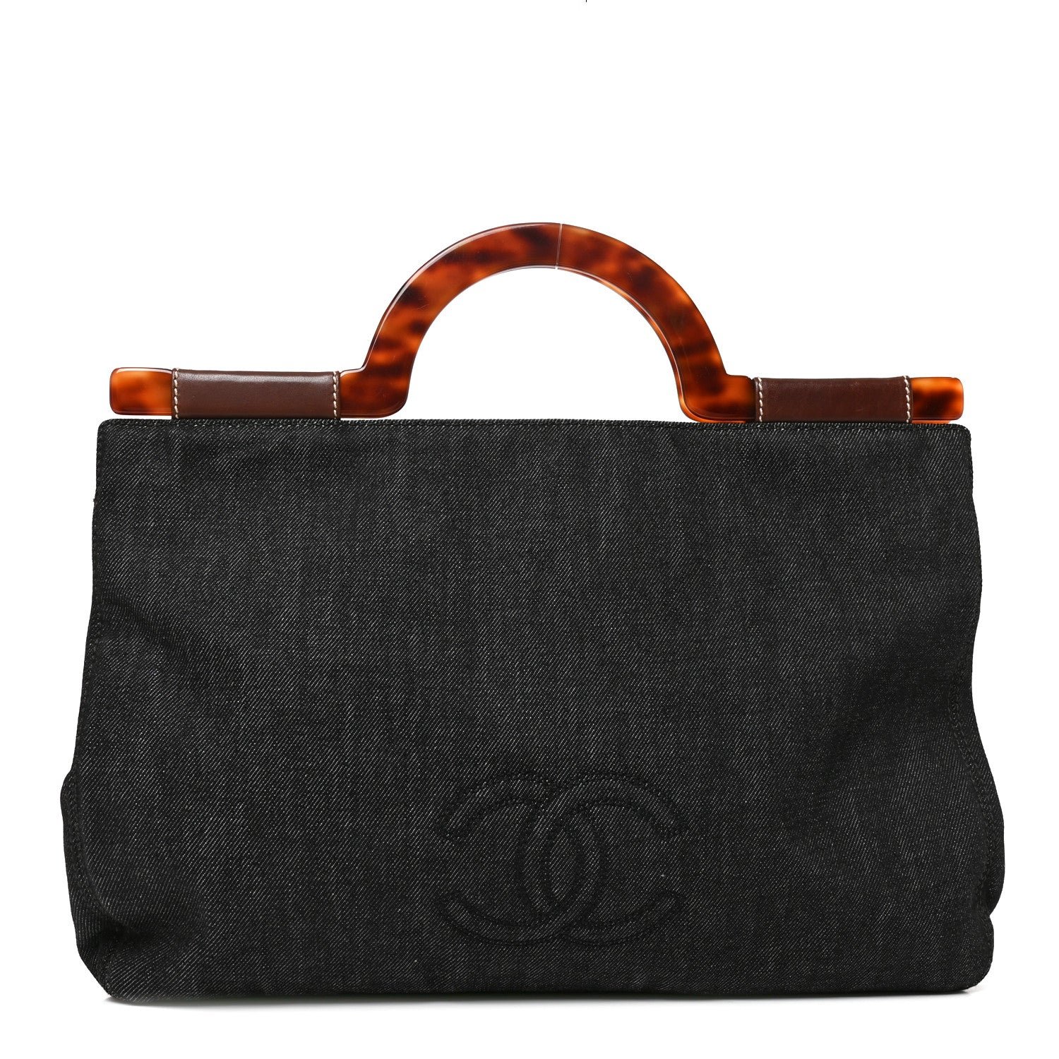 Chanel Denim Tortoise Timeless CC Tote Dark Blue