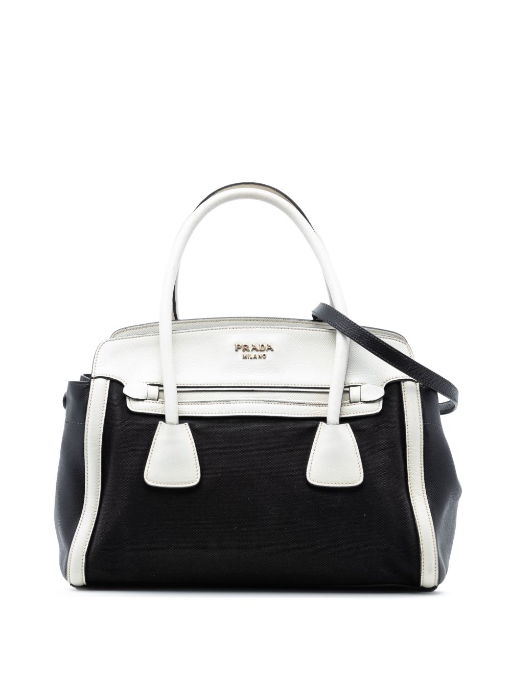 2010-2025 Bicolor Saffiano Cuir Trimmed Canvas satchel