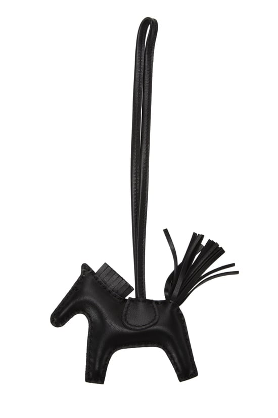 Black Milo Leather Rodeo Bag Charm PM