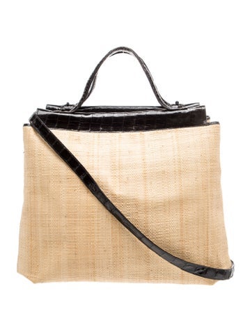 Raffia Top Handle Bag