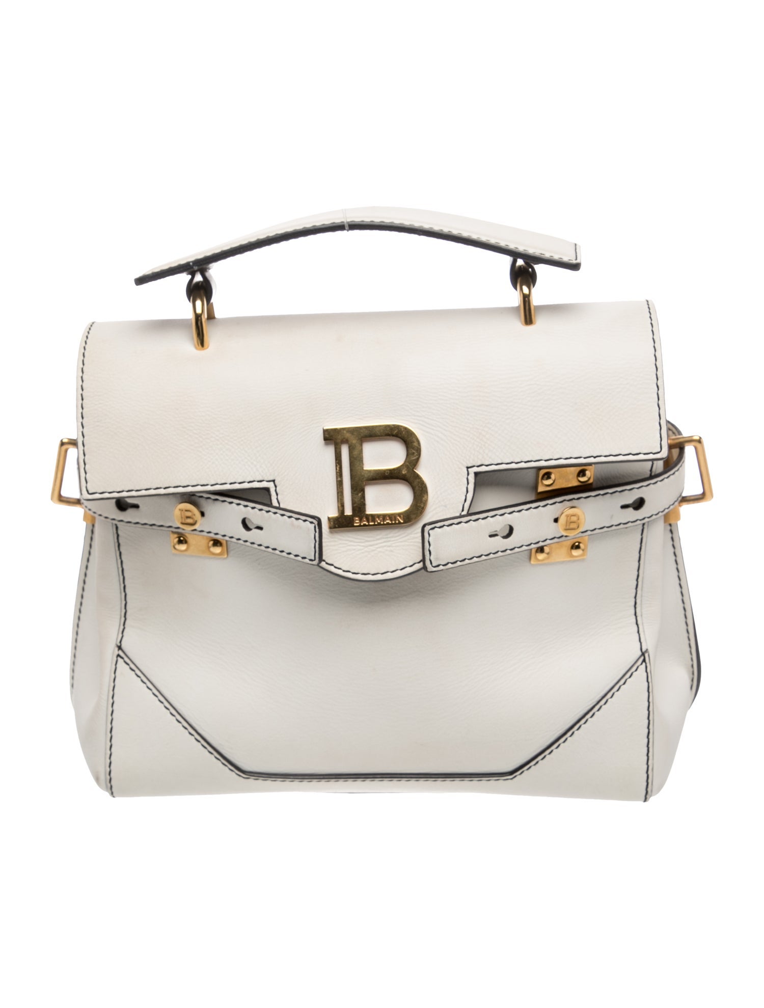 Balmain Leather Top Handle Bag