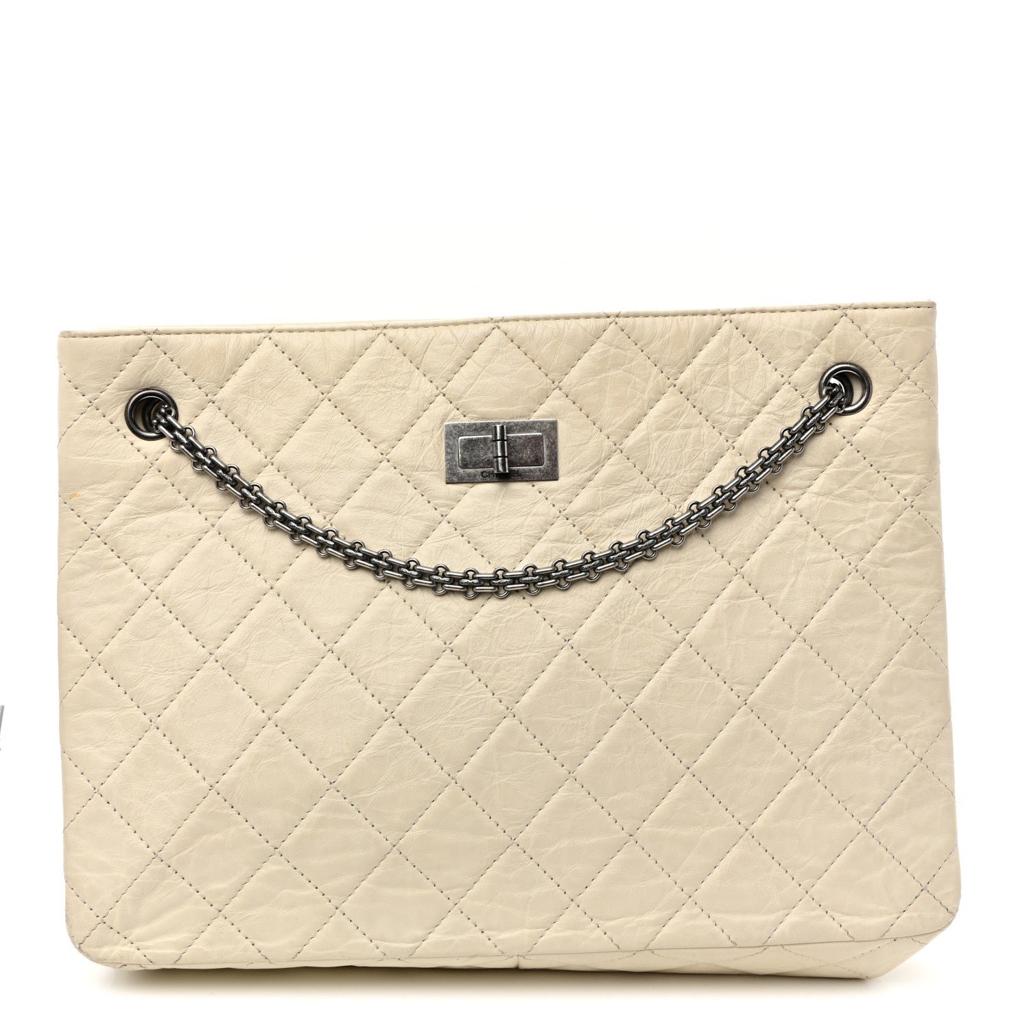 Chanel Aged Calfskin Quilted Reissue 2.55 Tote Ivory