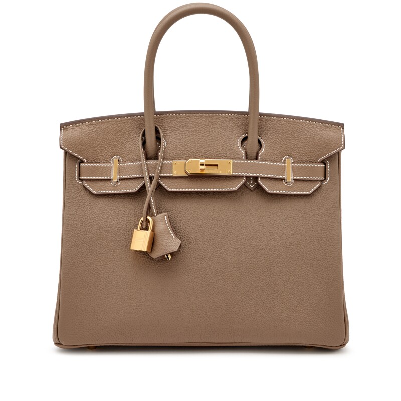 Hermes Etoupe Togo Birkin 30 Gold Hardware