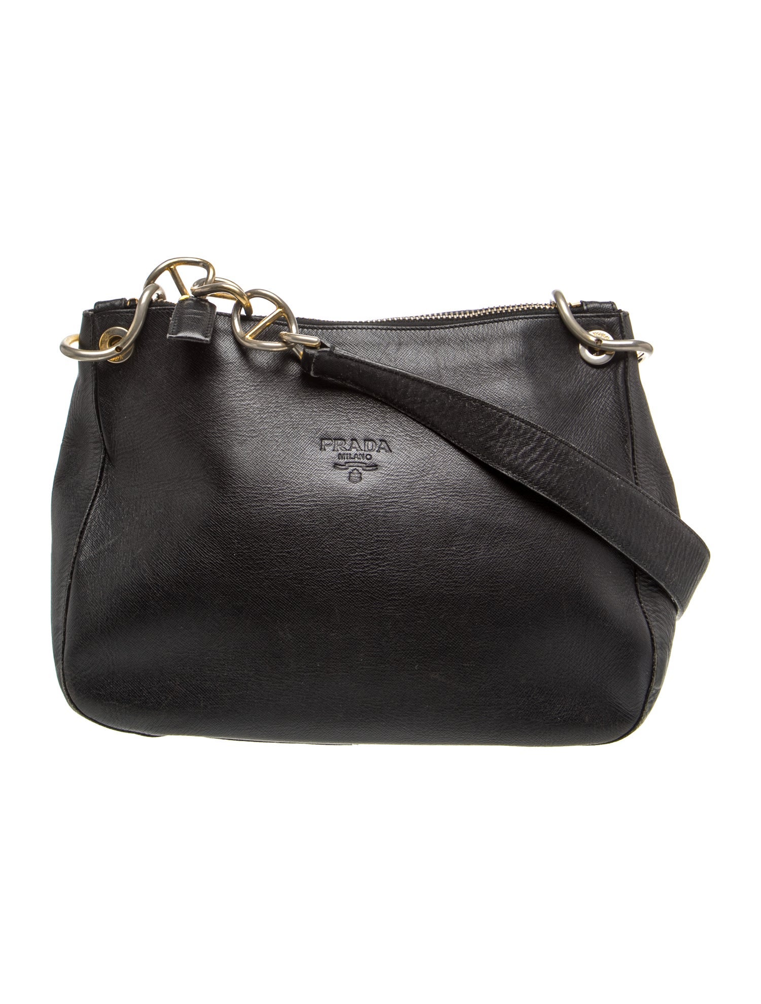 Enameled Metal Triangle Leather Chain Link Shoulder Bag Vintage
