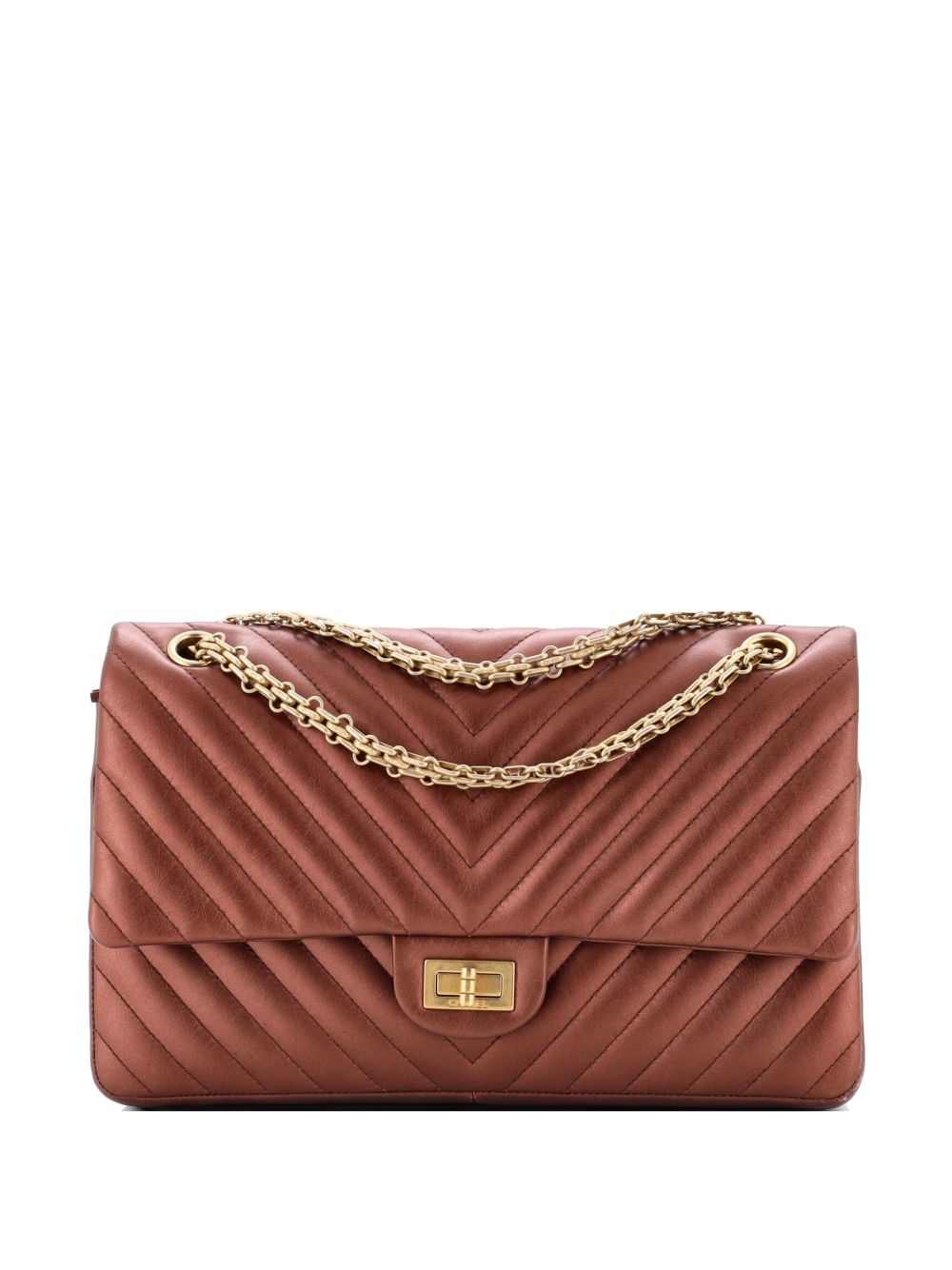 Reissue 2.55 Flap Bag Chevron Metallic Aged Calfskin 226 shoulder bag