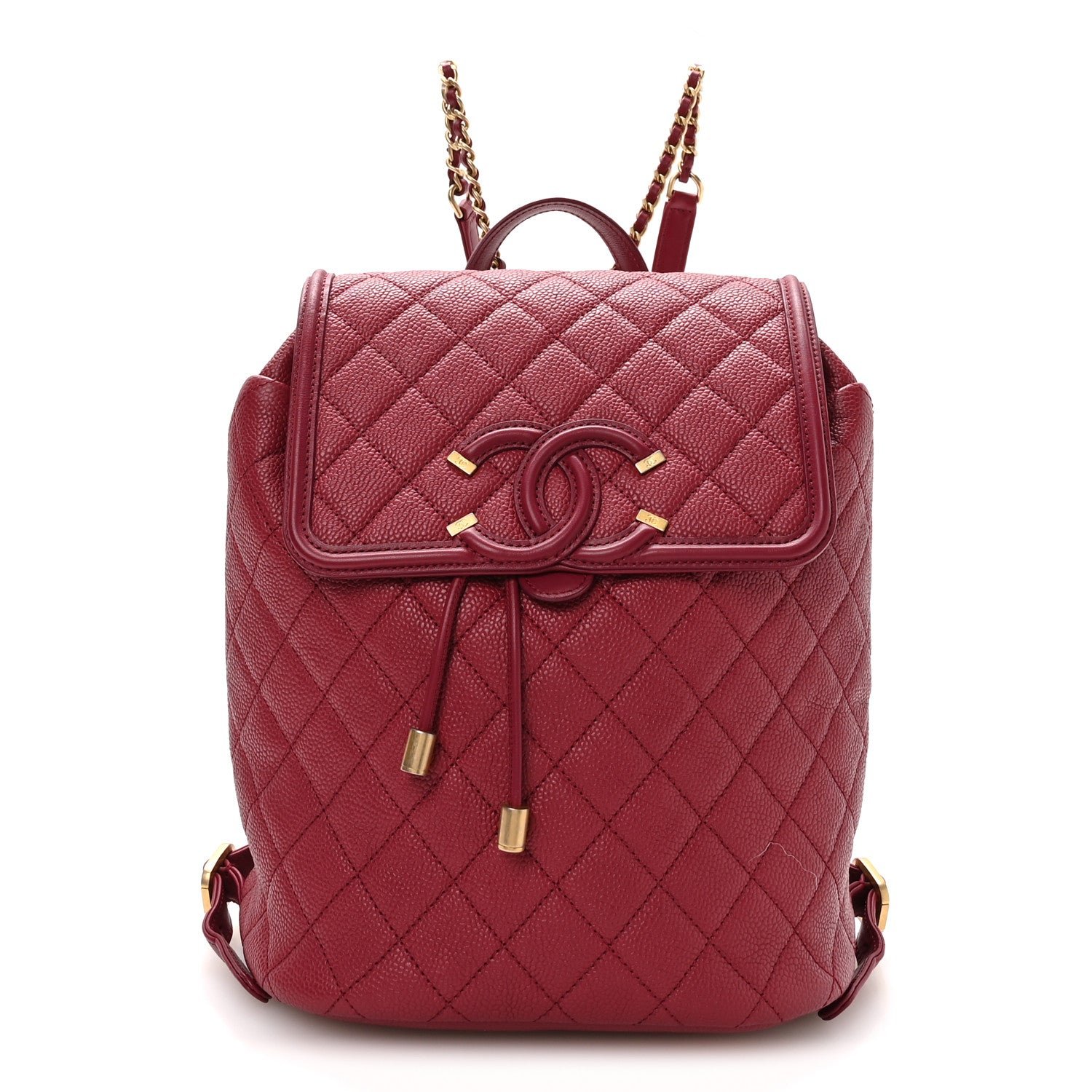 Chanel Caviar Quilted Filigree Backpack Dark Pink