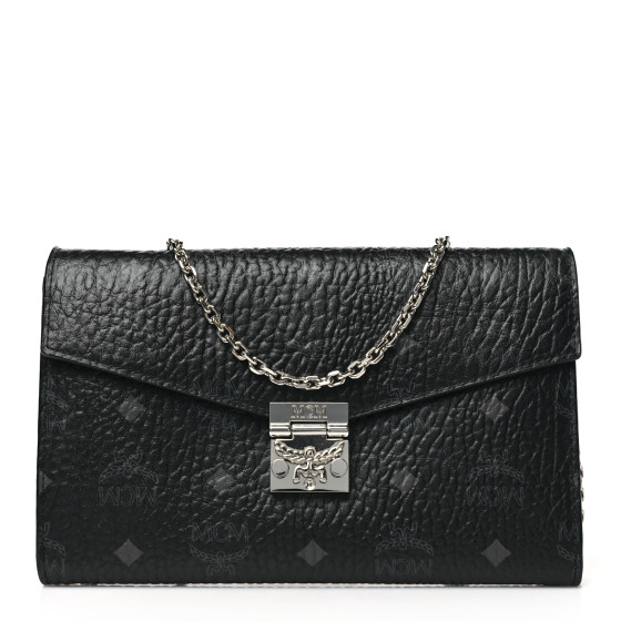 MCM Visetos Medium Tracy Crossbody Bag Black