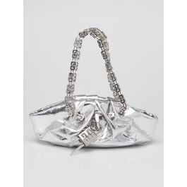 Givenchy Givenchy Metallic Silver Leather 4G Mini Kenny Bag