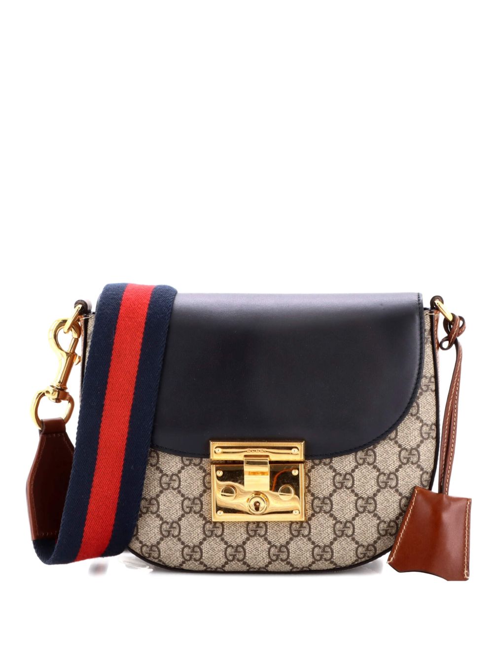 Padlock Saddle Shoulder Bag GG Coated Canvas and Leather Medium crossbody bag