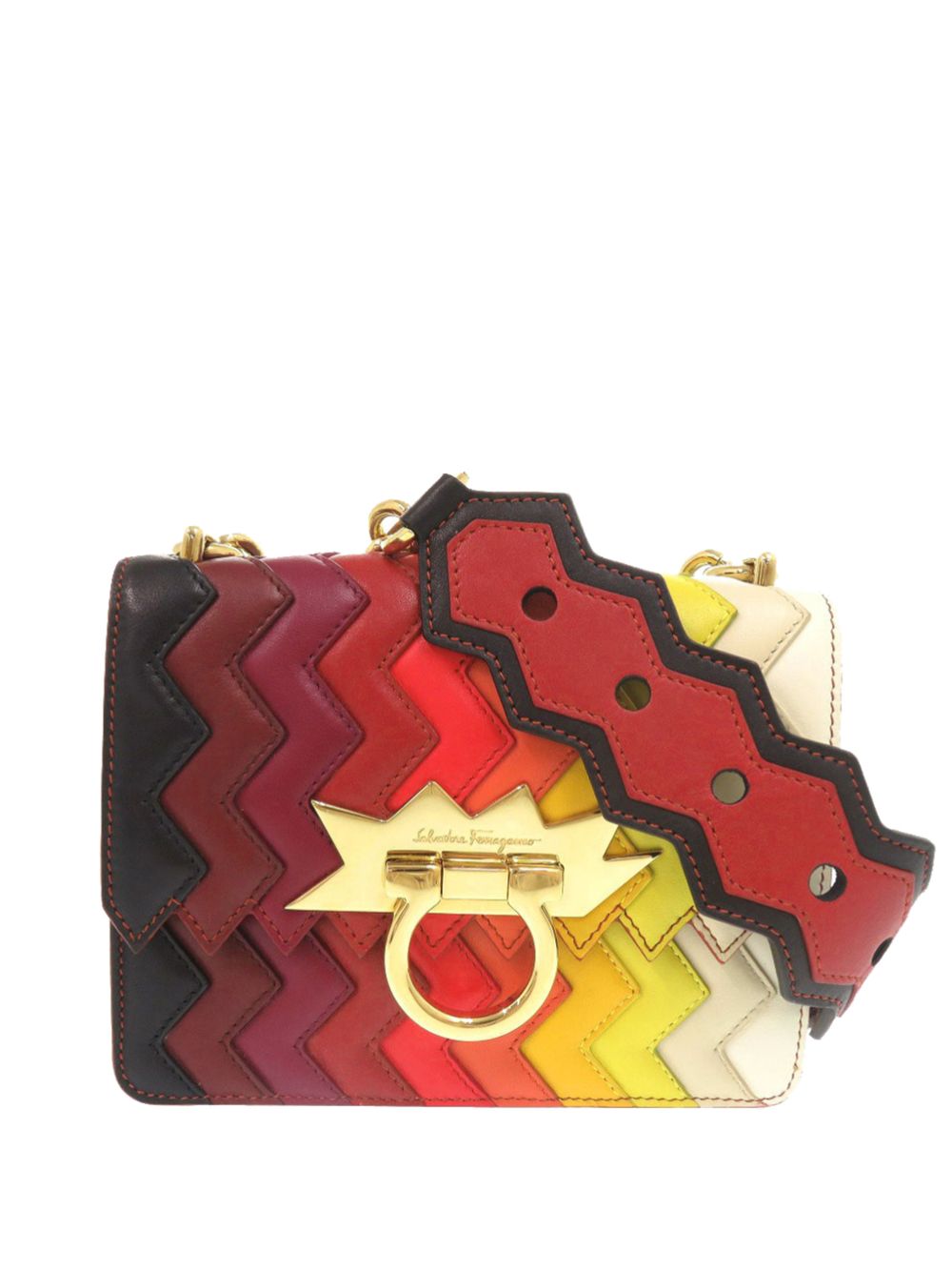 2000-2025 Sara Battaglia Mini Leather Zigzag Gancini crossbody bag