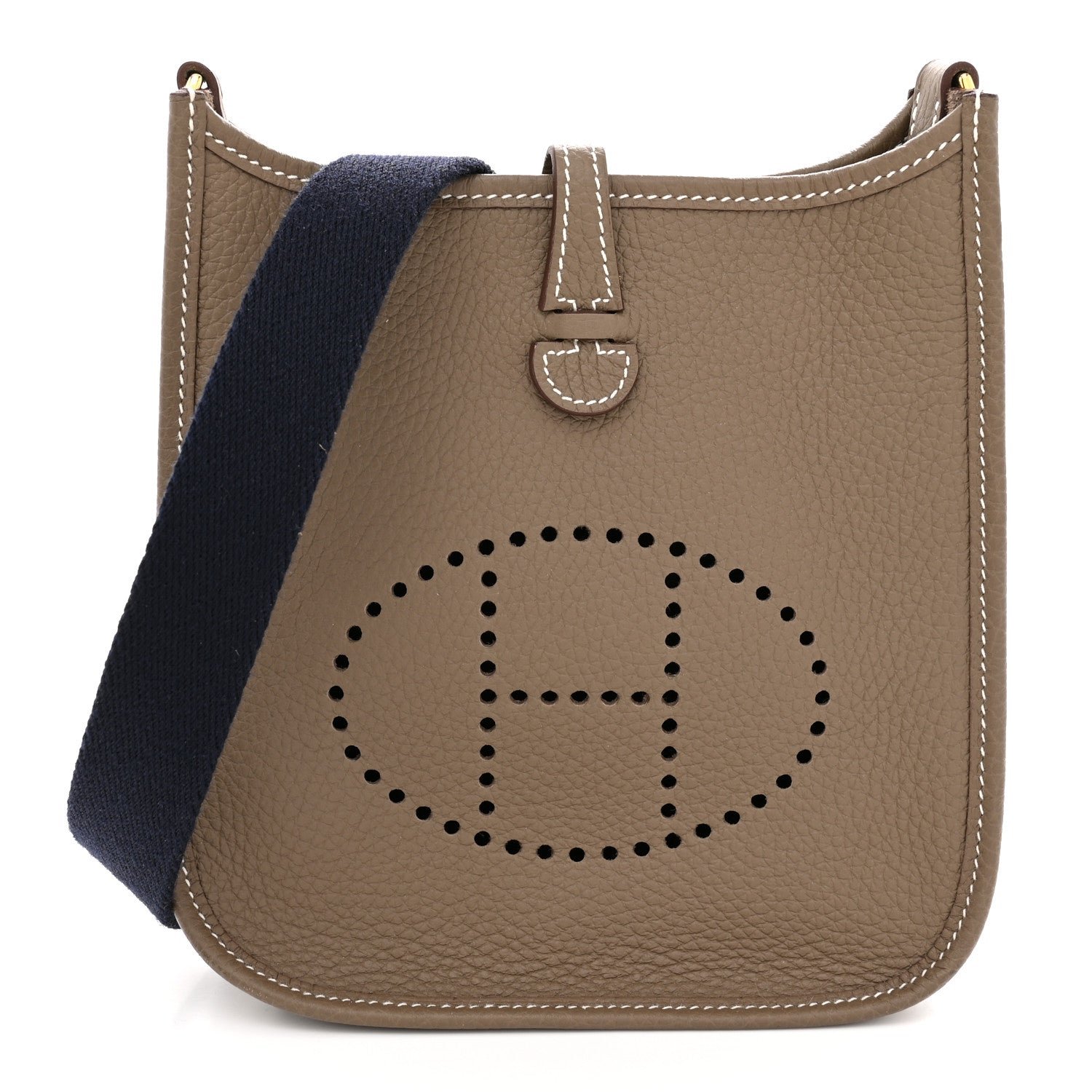 Hermes Taurillon Clemence Amazone Evelyne TPM Etoupe Bleu Indigo