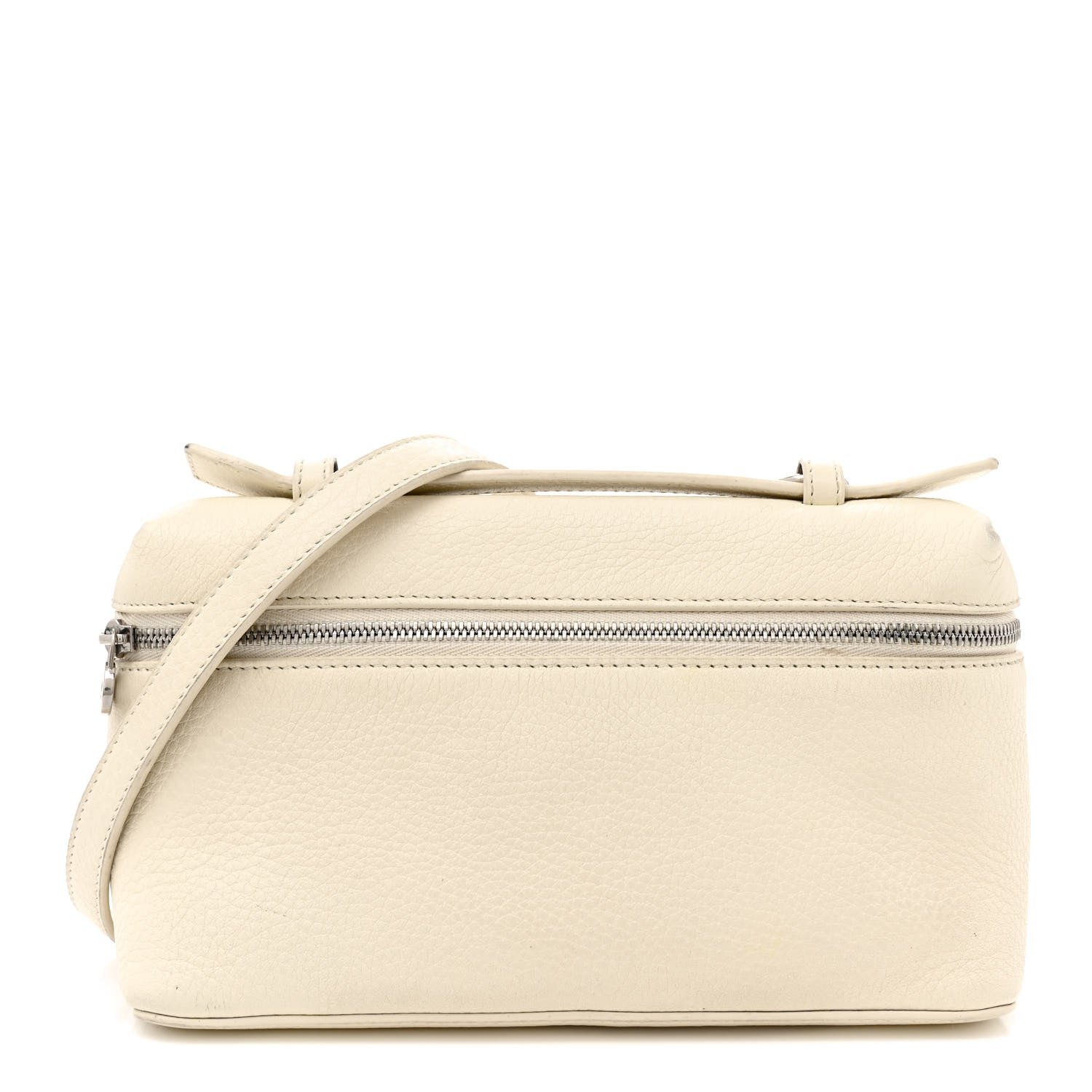 Loro Piana Grained Calfskin L19 Extra Pocket Pouch Whisper White