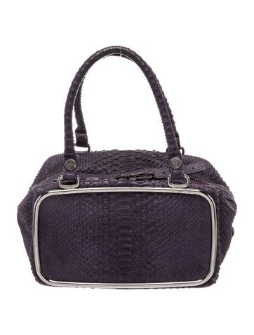 Roger Vivier Embossed Leather Top Handle Bag