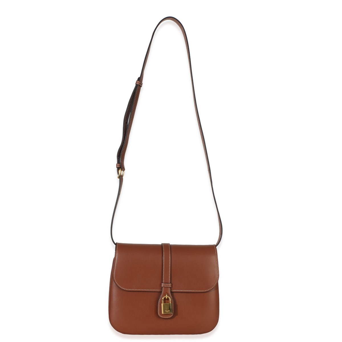 Tan Smooth Calfskin Medium Tabou Flap Bag