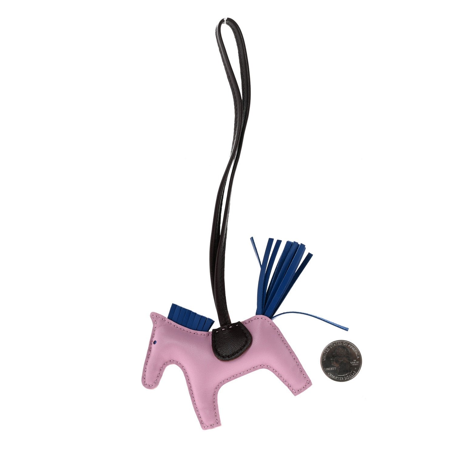 Hermes Milo Lambskin Grigri Rodeo Horse Bag Charm PM Mauve Sylvestre Bleu France Rouge Sellier