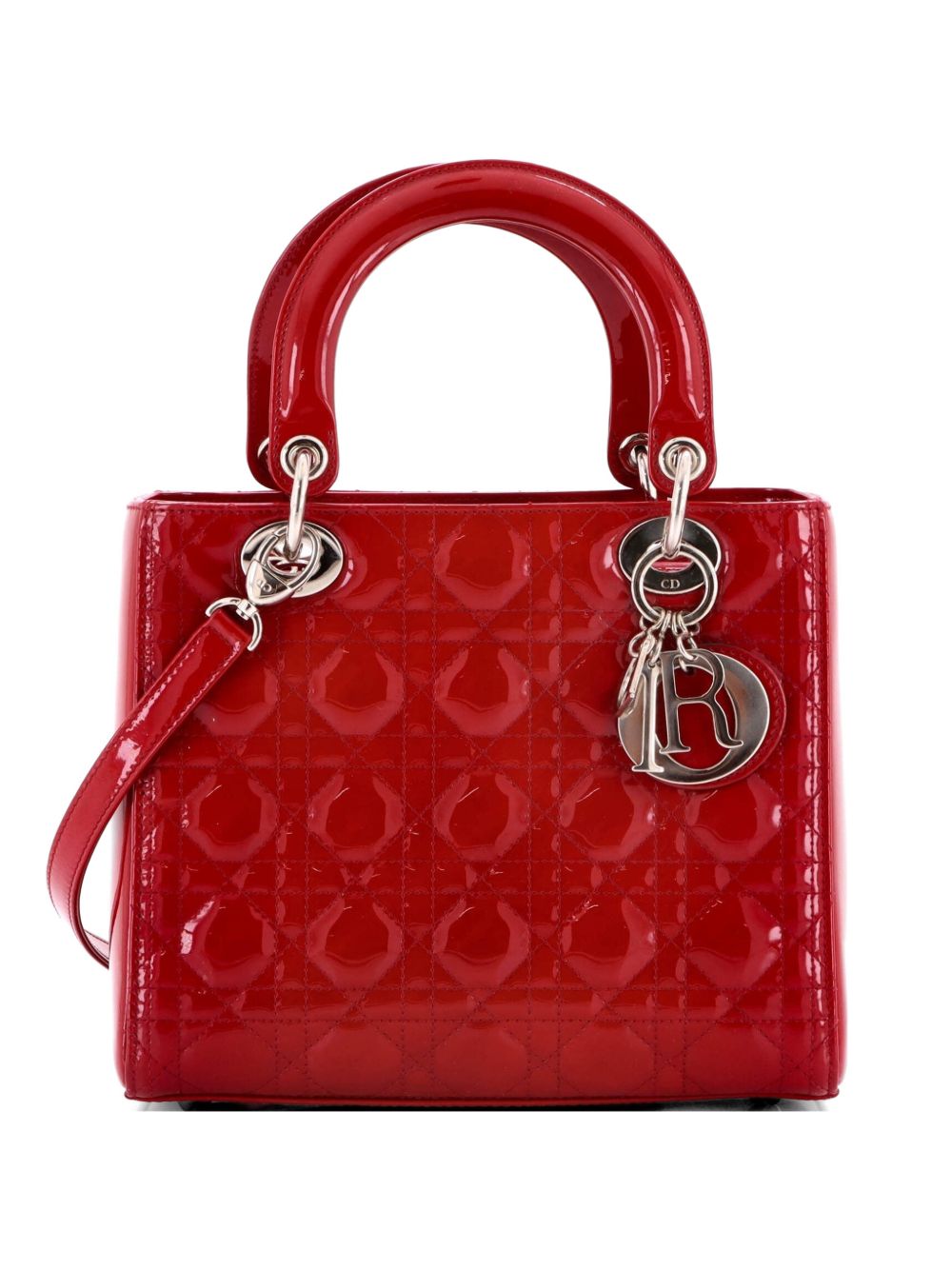 Lady Dior Bag Cannage Quilt Patent Medium satchel